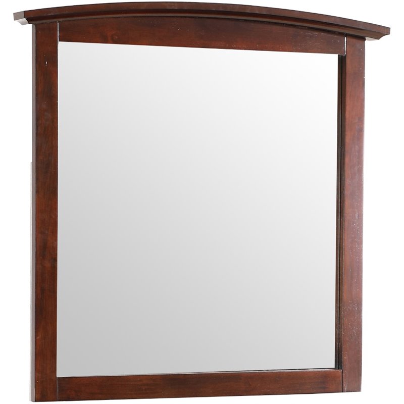 Maklaine Contemporary Engineered Wood Frame Mirror in Cappuccino