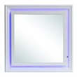 Maklaine Transitional Engineered Wood Frame Mirror in Pearl White