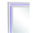 Maklaine Transitional Engineered Wood Frame Mirror in Pearl White