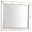 Maklaine Contemporary Engineered Wood Frame Mirror in Pearl Finish