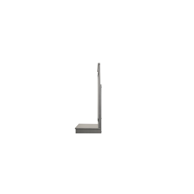 Maklaine Contemporary Wood Frame Mirror Gunmetal in Gray and Mirror