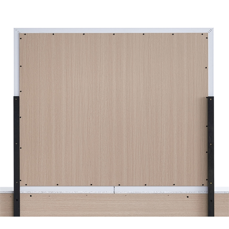 Maklaine Contemporary Wood Frame Glasgow Mirror in White Finish