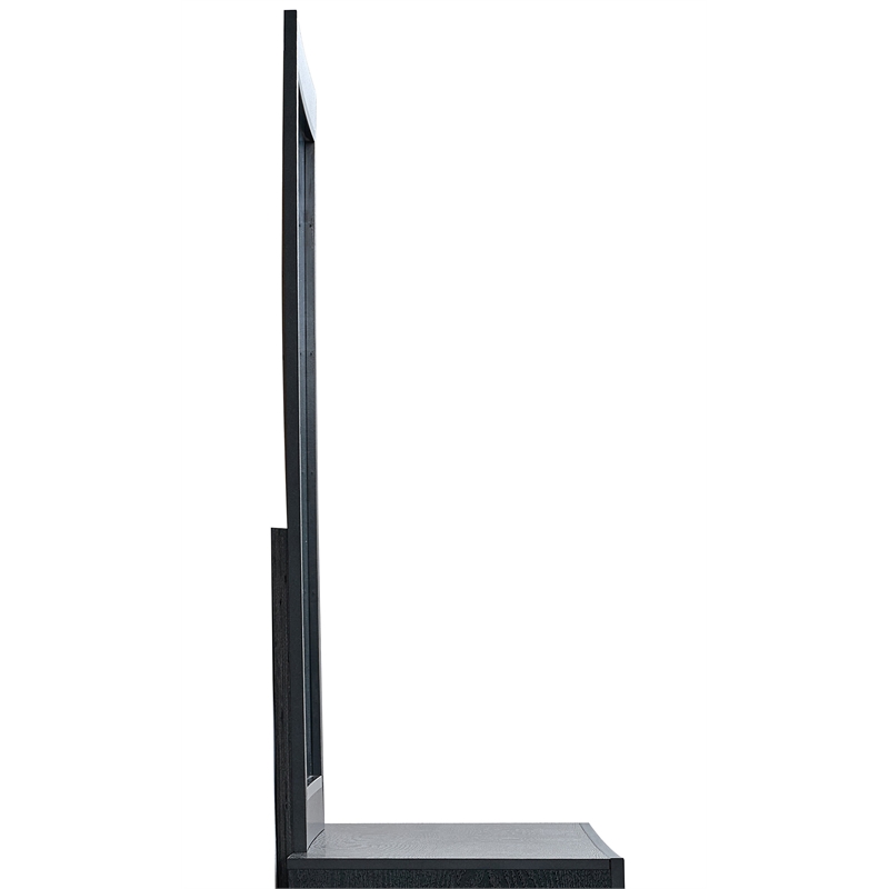 Maklaine Contemporary Wood Frame Mirror in Bold Black Finish
