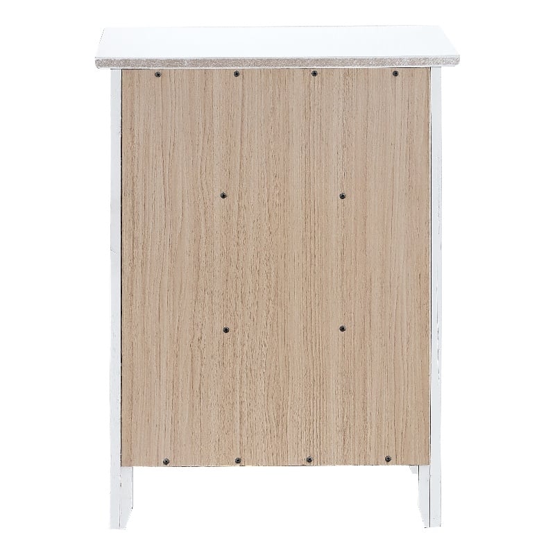 Maklaine Mid-Century 3 Drawer Wooden Nightstand in White Finish