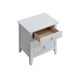 Maklaine Transitional Wood Frame 3 Drawer Nightstand in White