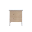 Maklaine Transitional Wood Frame 3 Drawer Nightstand in White