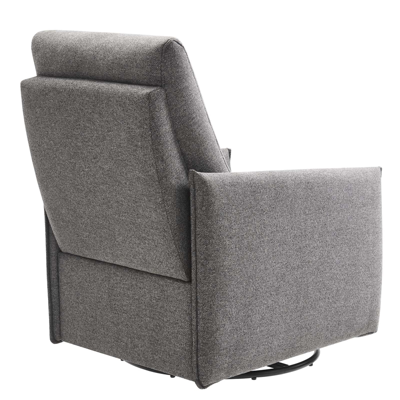 Maklaine Upholstered Polyester Fabric Lounge Chair in Light Gray
