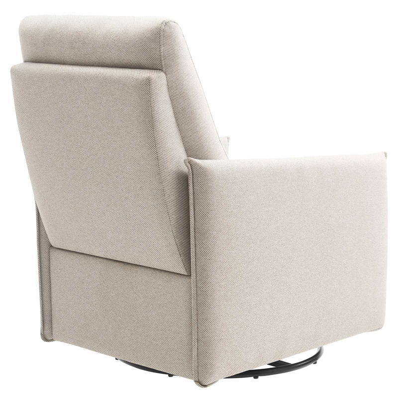 Maklaine Upholstered Polyester Fabric Lounge Chair in Oatmeal