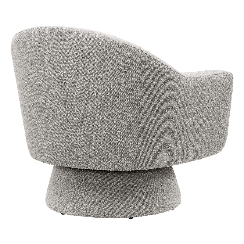 Maklaine Upholstered Modern Boucle Fabric Swivel Chair in Taupe