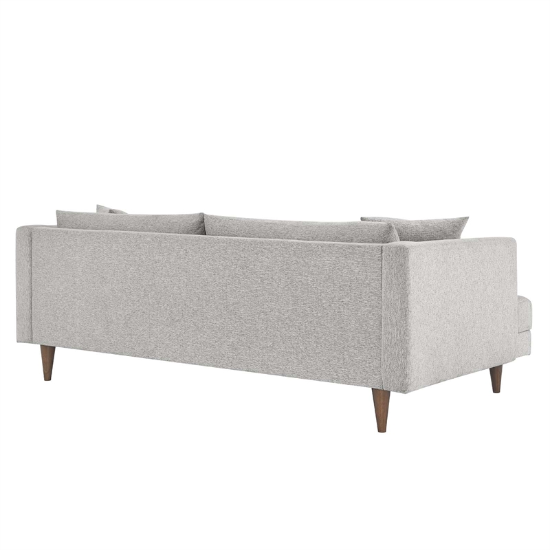 Maklaine Upholstered Polyester Fabric Sofa with Tapered Legs in Light Gray
