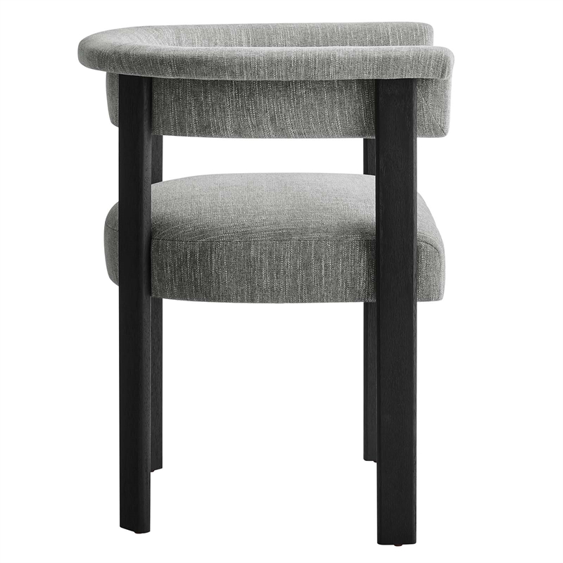 Maklaine Woven Heathered Fabric Upholstered Dining Chairs - Set of 2