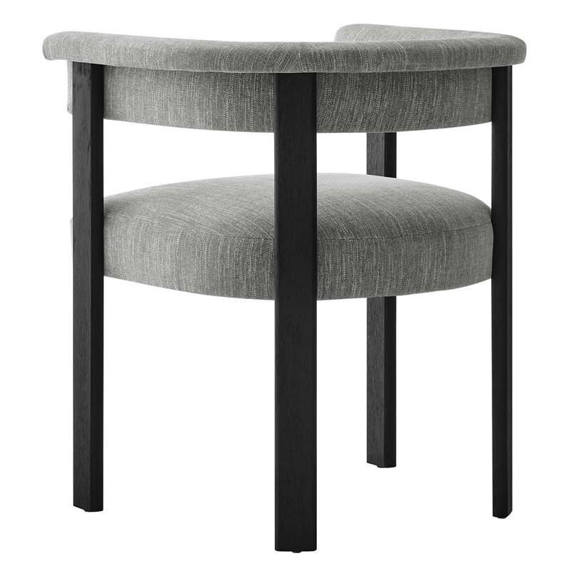 Maklaine Woven Heathered Fabric Upholstered Dining Chairs - Set of 2