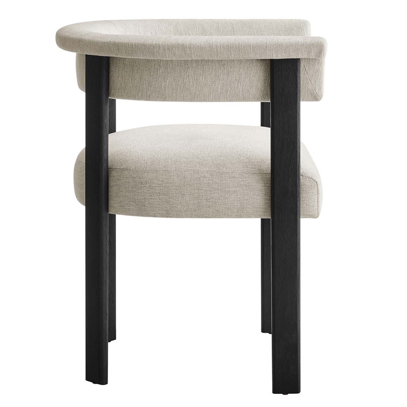 Maklaine Woven Heathered Fabric Upholstered Dining Chairs - Set of 2