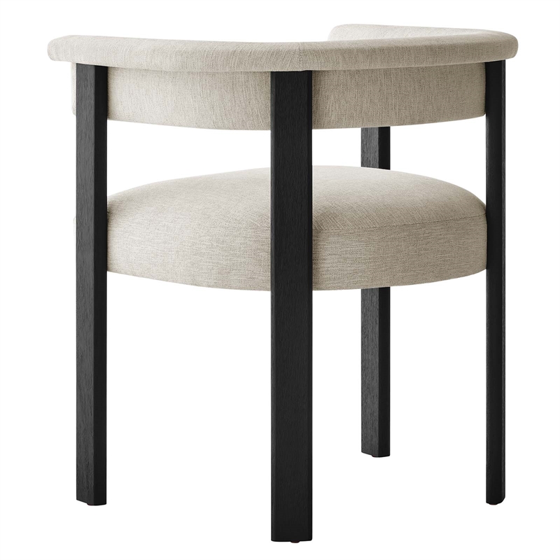 Maklaine Woven Heathered Fabric Upholstered Dining Chairs - Set of 2