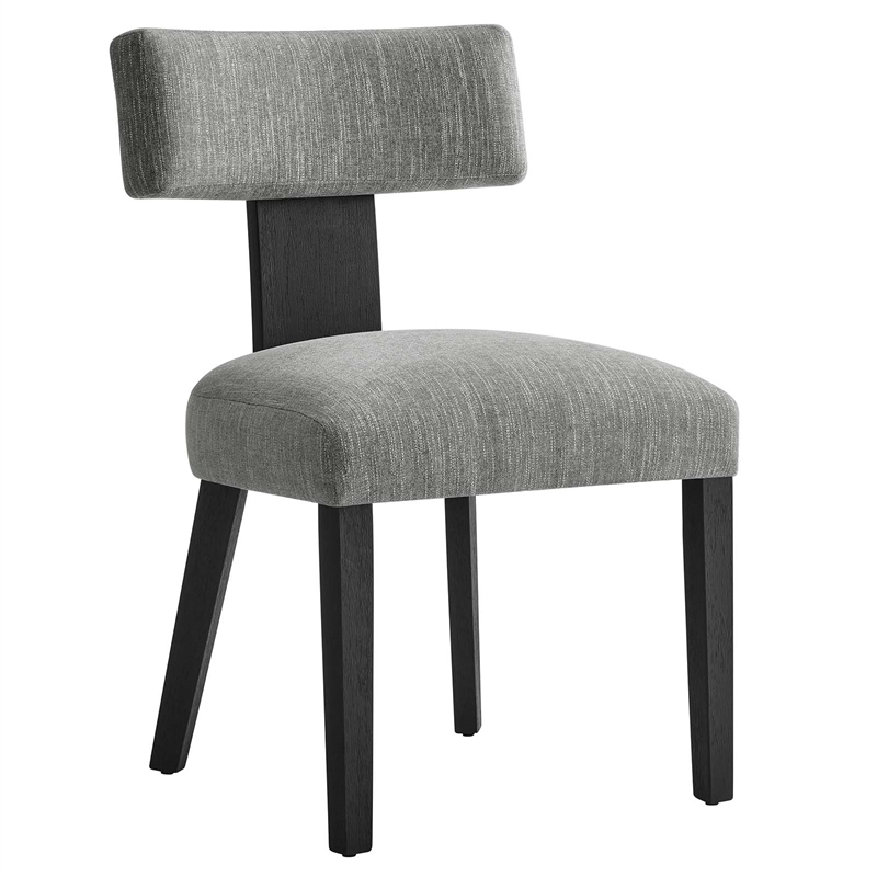 Maklaine Dining Chairs - Set of 2 in Heathered Weave Gray Black