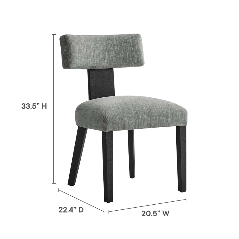 Maklaine Dining Chairs - Set of 2 in Heathered Weave Gray Black