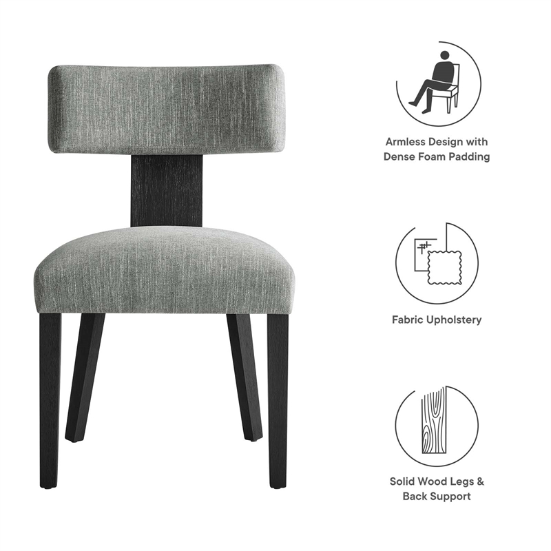 Maklaine Dining Chairs - Set of 2 in Heathered Weave Gray Black