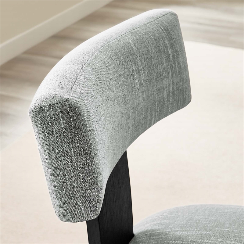 Maklaine Dining Chairs - Set of 2 in Heathered Weave Gray Black