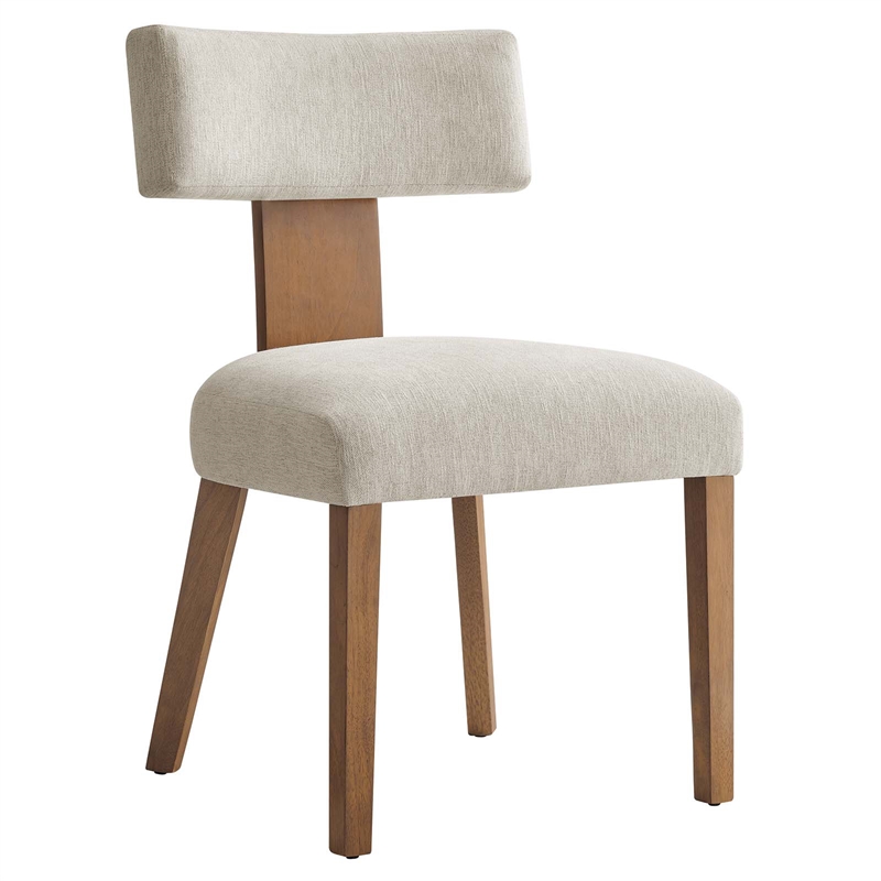 Maklaine Dining Chairs - Set of 2 in Heathered Weave Ivory Deep Brown