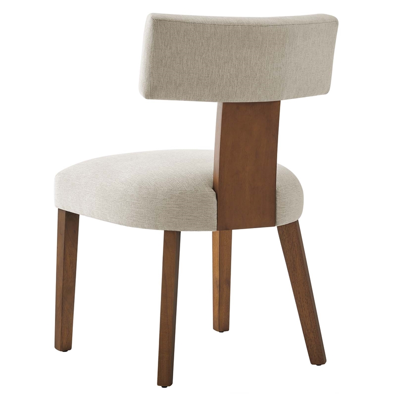 Maklaine Dining Chairs - Set of 2 in Heathered Weave Ivory Deep Brown