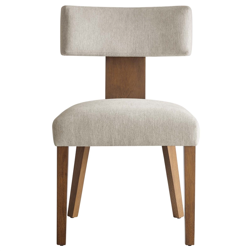 Maklaine Dining Chairs - Set of 2 in Heathered Weave Ivory Deep Brown