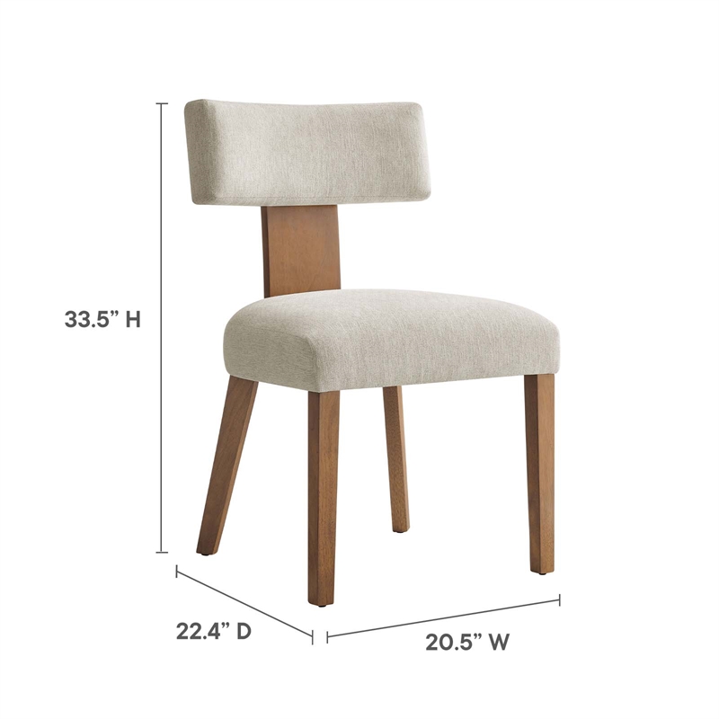 Maklaine Dining Chairs - Set of 2 in Heathered Weave Ivory Deep Brown