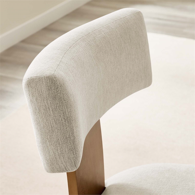 Maklaine Dining Chairs - Set of 2 in Heathered Weave Ivory Deep Brown