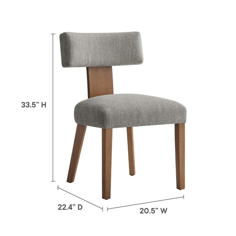 Maklaine Dining Chairs - Set of 2 in Heathered Weave Wheat Deep Brown