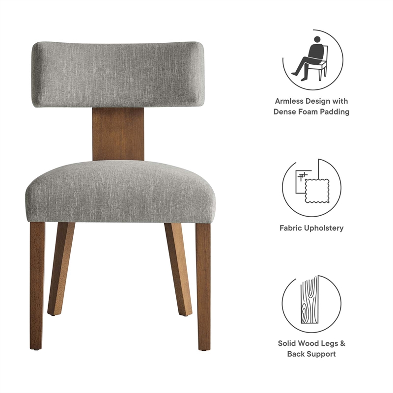 Maklaine Dining Chairs - Set of 2 in Heathered Weave Wheat Deep Brown