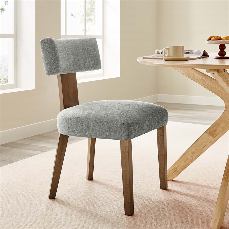 Maklaine Dining Chairs - Set of 2 in Heathered Weave Wheat Deep Brown