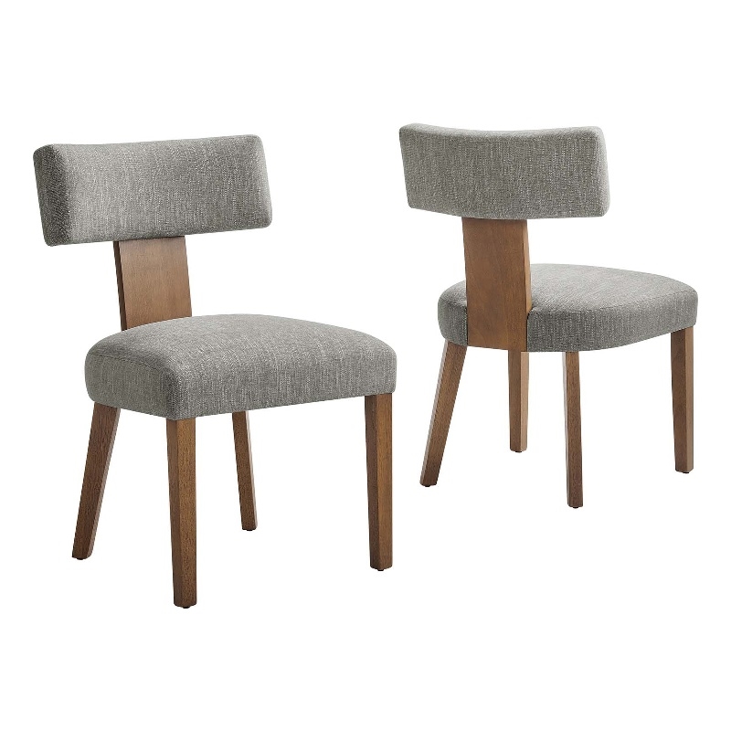 Maklaine Dining Chairs - Set of 2 in Heathered Weave Wheat Deep Brown