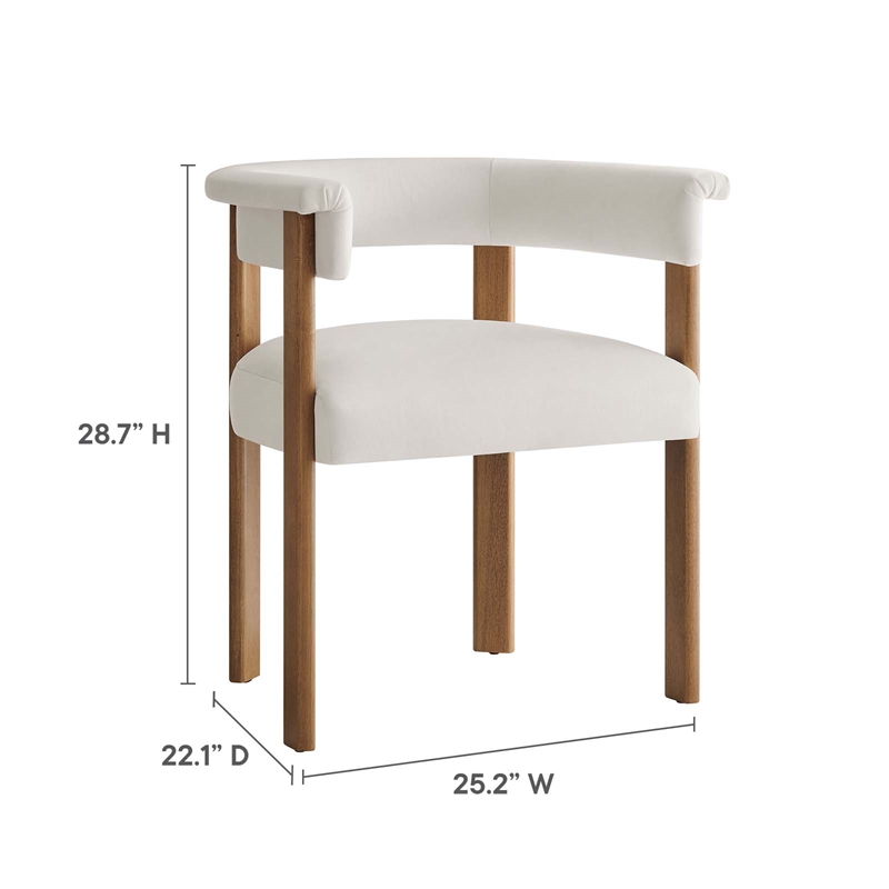 Maklaine Contemporary Performance Velvet Dining Chairs - Set of 2