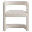 Maklaine Contemporary Performance Velvet Accent Chair in Alabaster