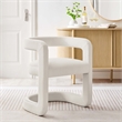 Maklaine Contemporary Performance Velvet Accent Chair in Alabaster