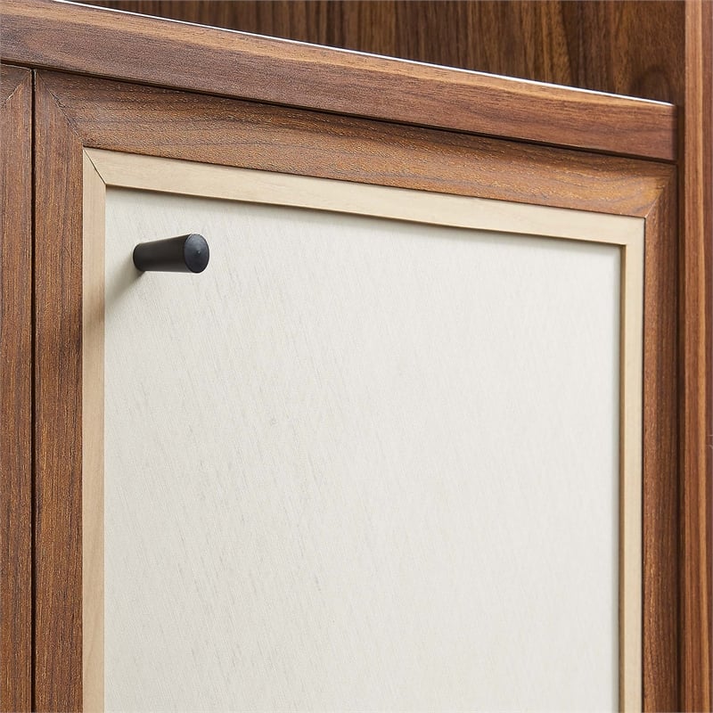 Maklaine Modern / Contemporary 4-Shelf Wood Grain Bookcase in Walnut