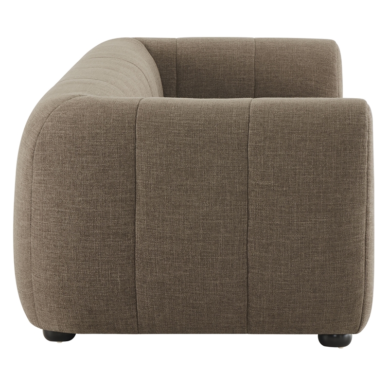 Maklaine Contemporary Dense Foam Padding Upholstered Fabric Sofa in Mocha