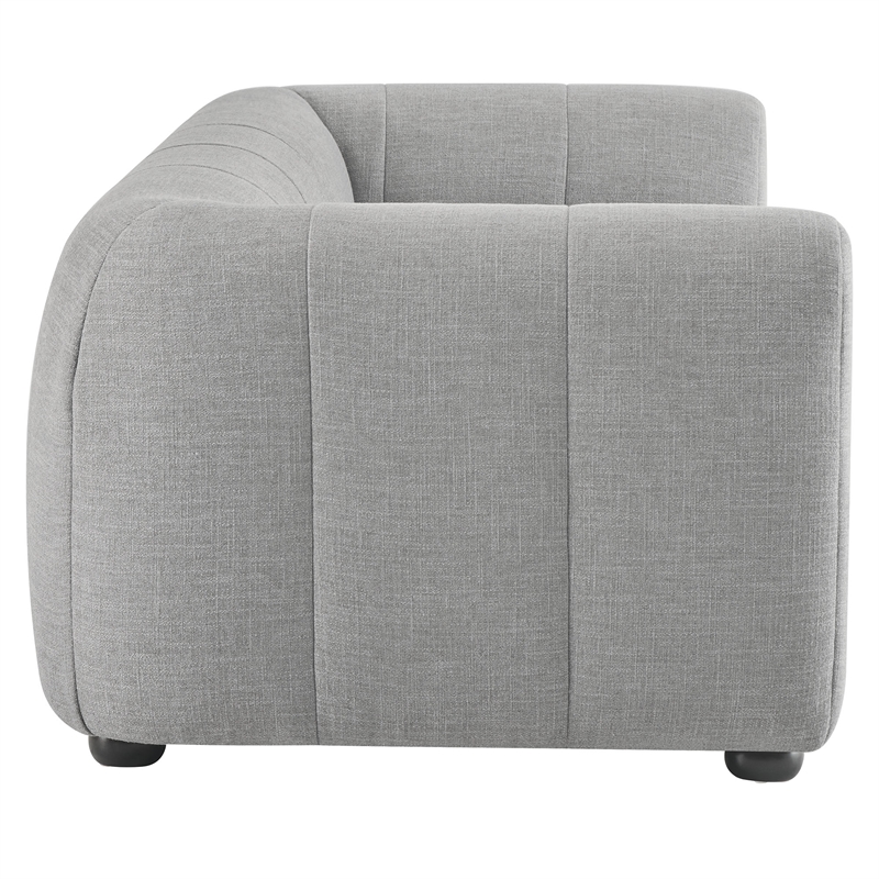 Maklaine Contemporary Dense Foam Padding Upholstered Fabric Sofa in Pewter