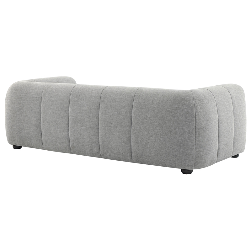 Maklaine Contemporary Dense Foam Padding Upholstered Fabric Sofa in Pewter