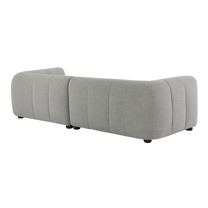 Maklaine Right-Facing Upholstered Fabric Modular Sofa with Chaise in Pewter
