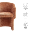 Maklaine Contemporary Dense Foam Padding Chenille Dining Armchair in Rust