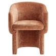 Maklaine Contemporary Dense Foam Padding Chenille Dining Armchair in Rust