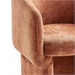 Maklaine Contemporary Dense Foam Padding Chenille Dining Armchair in Rust