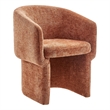Maklaine Contemporary Dense Foam Padding Chenille Dining Armchair in Rust