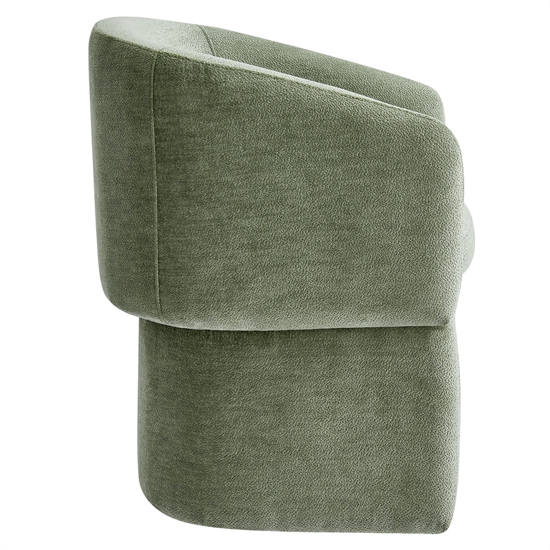 Maklaine Contemporary Dense Foam Padding Chenille Dining Armchair in Sage
