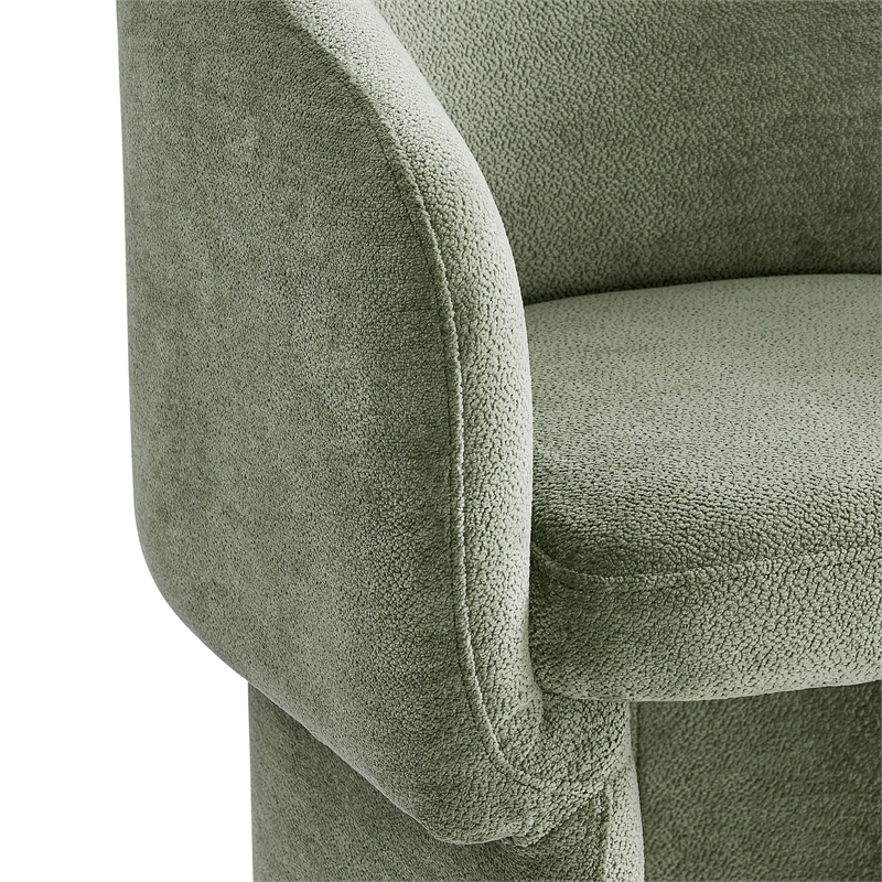 Maklaine Contemporary Dense Foam Padding Chenille Dining Armchair in Sage