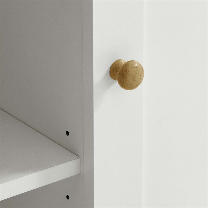Maklaine Modern / Contemporary Kitchen Island in Oak White Finish