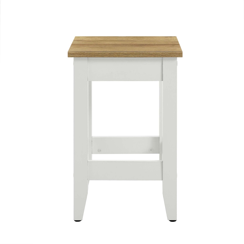 Maklaine Modern / Contemporary Kitchen Stool in Oak White Finish