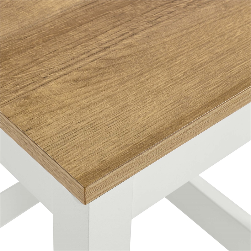Maklaine Modern / Contemporary Kitchen Stool in Oak White Finish