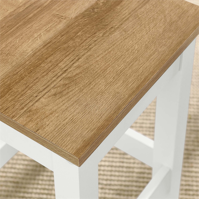 Maklaine Modern / Contemporary Kitchen Stool in Oak White Finish