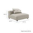 Maklaine Contemporary Modular Upholstered Fabric Armless Chair in Linen
